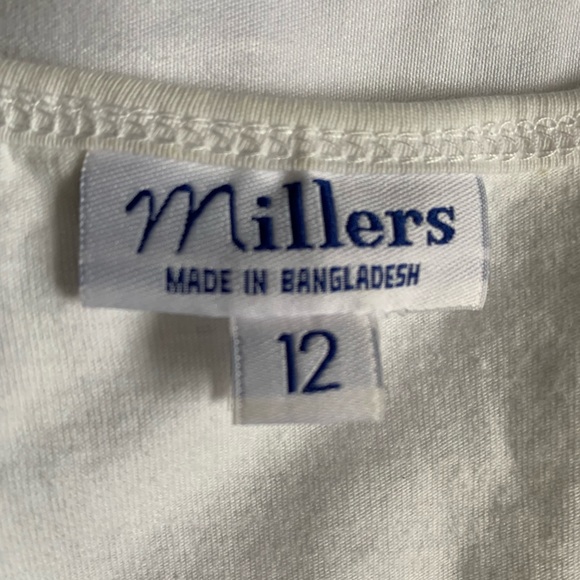 Millers | white cotton short sleeve round neck size 12 top - Picture 4 of 6